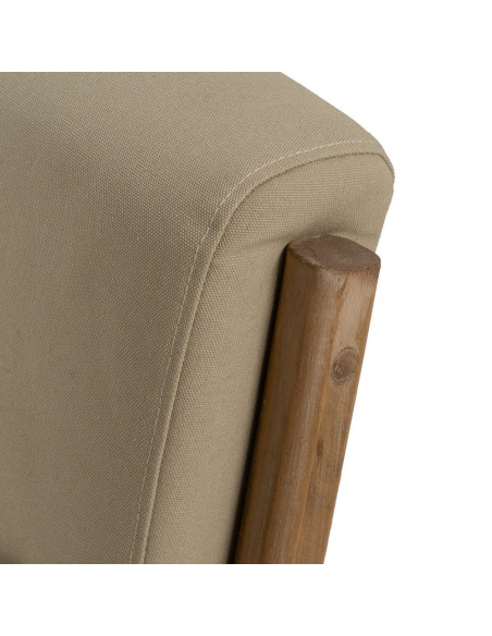 Fauteuil lounge beige en tissu et hévéa 66x85x74 cm Areleno Ixia - 10
