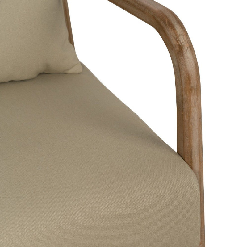 Fauteuil lounge beige en tissu et hévéa 66x85x74 cm Areleno Ixia - 11