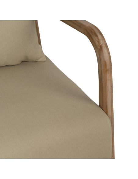 Fauteuil lounge beige en tissu et hévéa 66x85x74 cm Areleno Ixia - 11