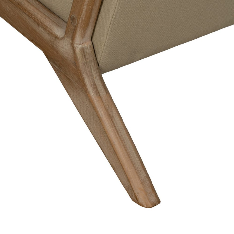 Fauteuil lounge beige en tissu et hévéa 66x85x74 cm Areleno Ixia - 14