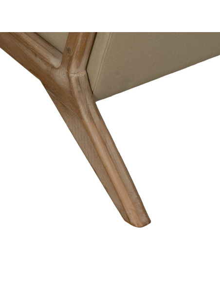 Fauteuil lounge beige en tissu et hévéa 66x85x74 cm Areleno Ixia - 14