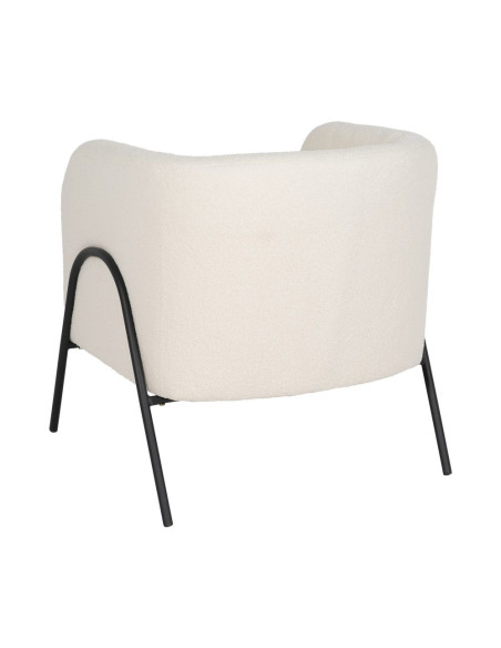 Fauteuil bouclette écru métal noir 68x66x74 cm Sarelado Ixia - 3