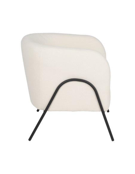 Fauteuil bouclette écru métal noir 68x66x74 cm Sarelado Ixia - 5