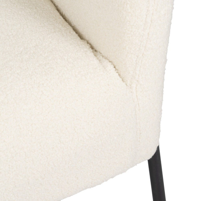 Fauteuil bouclette écru métal noir 68x66x74 cm Sarelado Ixia - 9