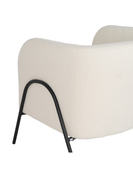 Fauteuil bouclette écru métal noir 68x66x74 cm Sarelado Ixia - 10