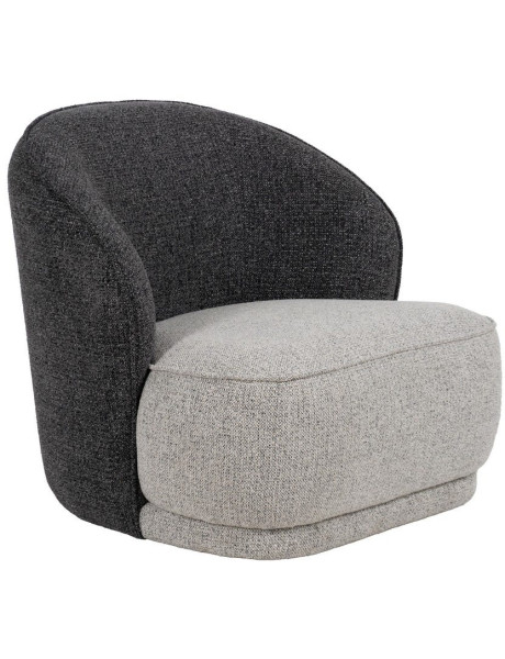Fauteuil cosy bicolore gris et grège 78x81x74 cm Sareledo Ixia - 1