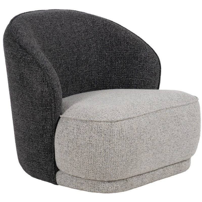 Fauteuil cosy bicolore gris et grège 78x81x74 cm Sareledo Ixia - 1
