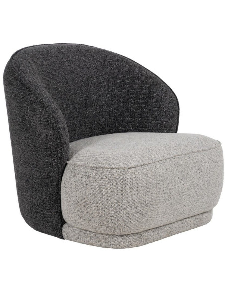 Fauteuil cosy bicolore gris et grège 78x81x74 cm Sareledo Ixia - 1