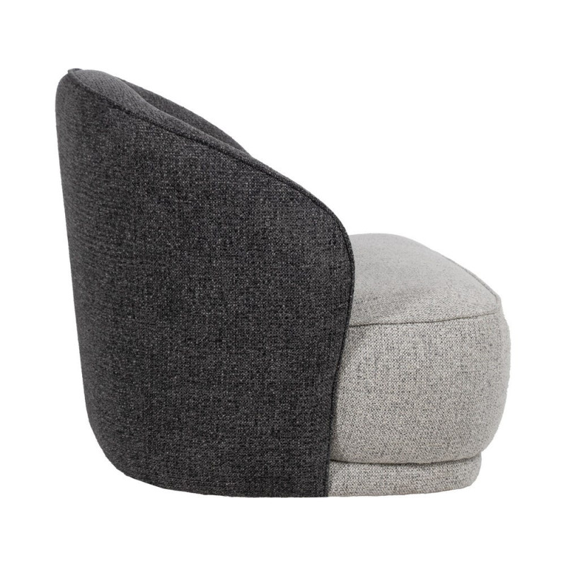 Fauteuil cosy bicolore gris et grège 78x81x74 cm Sareledo Ixia - 3