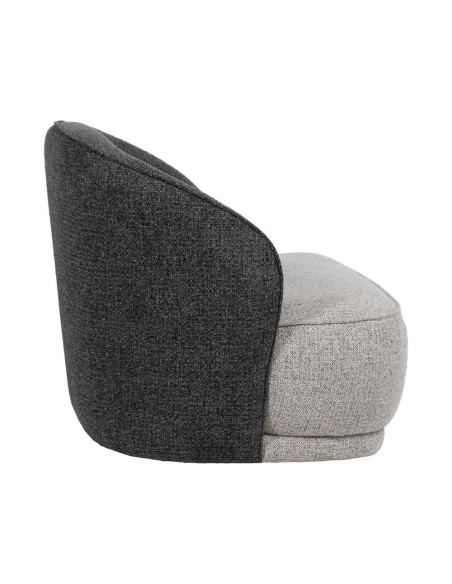 Fauteuil cosy bicolore gris et grège 78x81x74 cm Sareledo Ixia - 3