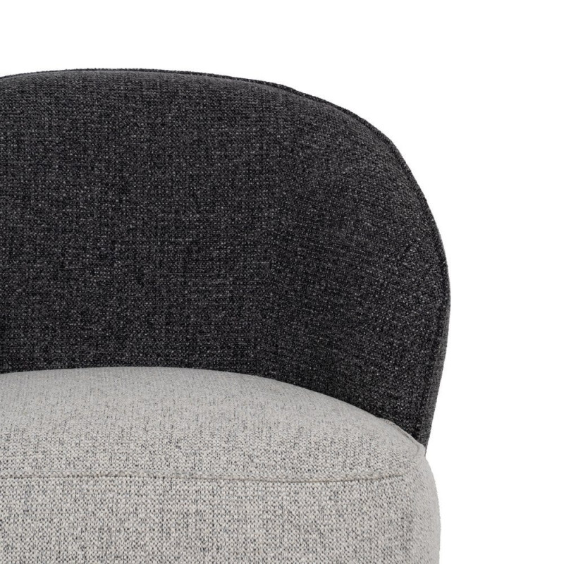 Fauteuil cosy bicolore gris et grège 78x81x74 cm Sareledo Ixia - 5