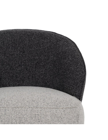 Fauteuil cosy bicolore gris et grège 78x81x74 cm Sareledo Ixia - 5