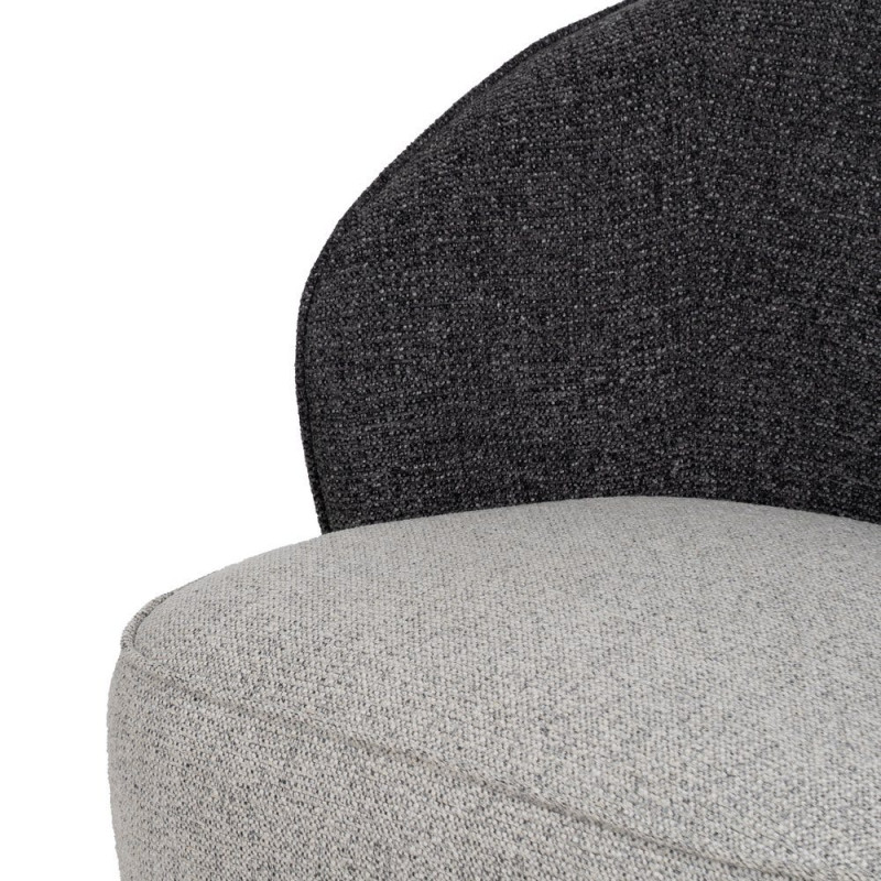 Fauteuil cosy bicolore gris et grège 78x81x74 cm Sareledo Ixia - 6