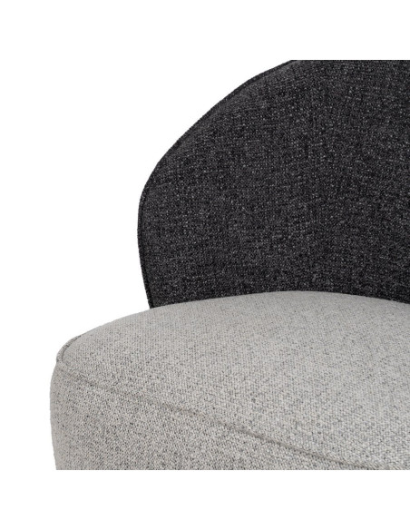 Fauteuil cosy bicolore gris et grège 78x81x74 cm Sareledo Ixia - 6