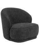 Fauteuil gris anthracite enveloppant en tissu 78x81x74 cm Sareledo
