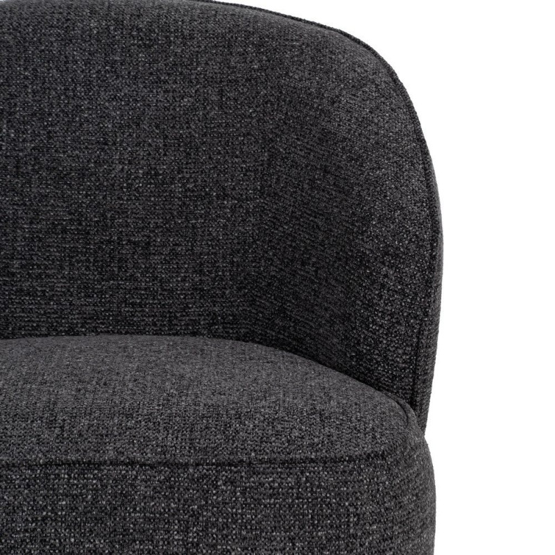Fauteuil gris anthracite enveloppant en tissu 78x81x74 cm Sareledo Ixia - 4