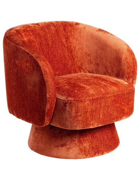 Fauteuil pivotant terracotta en tissu 78x79x77 cm Areloro Ixia - 1
