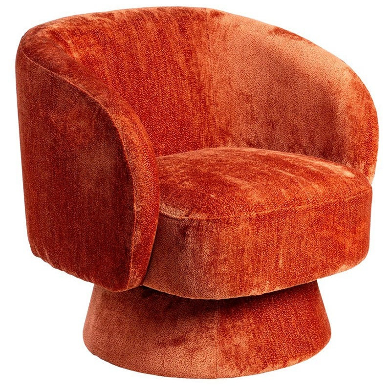 Fauteuil pivotant terracotta en tissu 78x79x77 cm Areloro Ixia - 1
