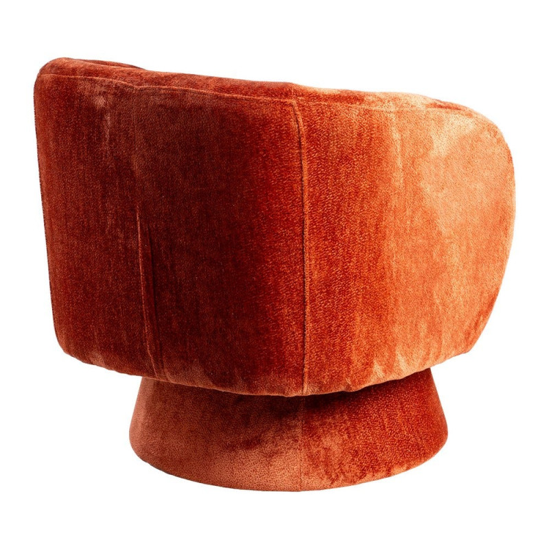 Fauteuil pivotant terracotta en tissu 78x79x77 cm Areloro Ixia - 4