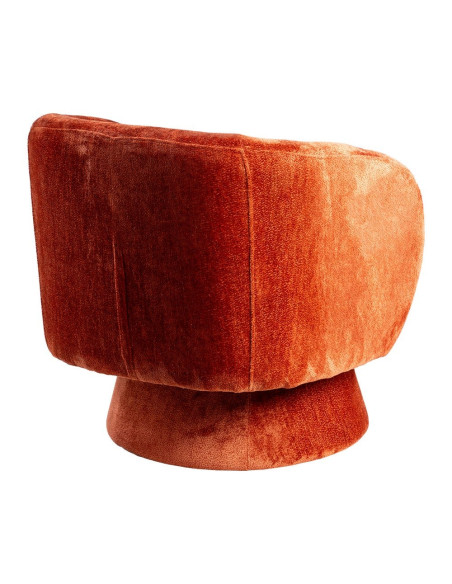Fauteuil pivotant terracotta en tissu 78x79x77 cm Areloro Ixia - 4