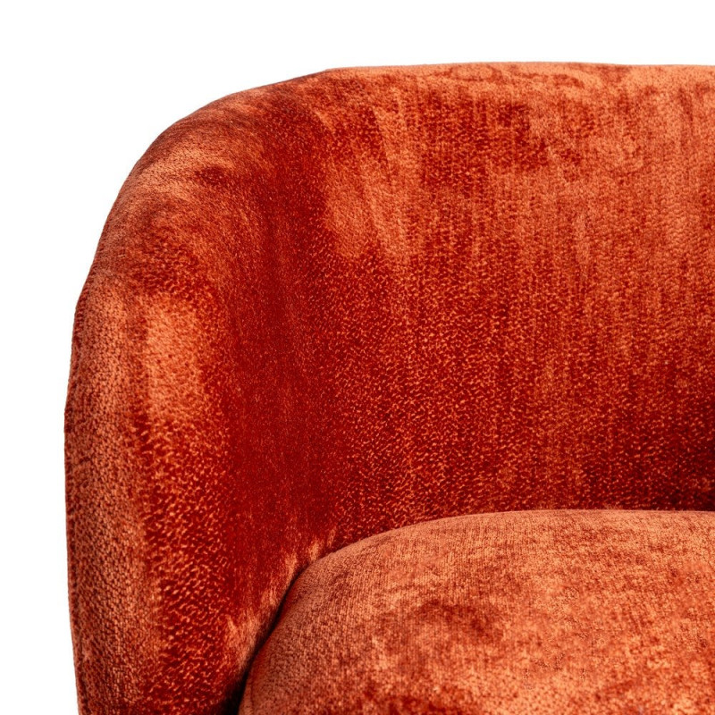 Fauteuil pivotant terracotta en tissu 78x79x77 cm Areloro Ixia - 5