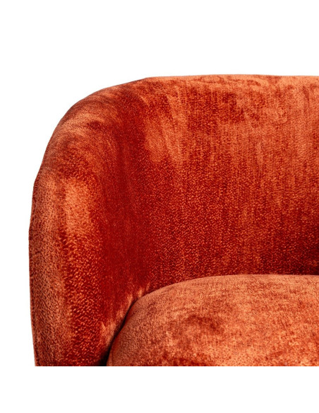 Fauteuil pivotant terracotta en tissu 78x79x77 cm Areloro Ixia - 5