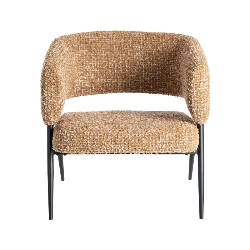 Lot de 2 fauteuils ocre en tissu et métal noir 71x70x75 cm Almarino Ixia - 3