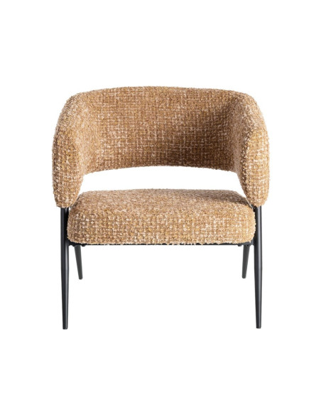 Lot de 2 fauteuils ocre en tissu et métal noir 71x70x75 cm Almarino Ixia - 3