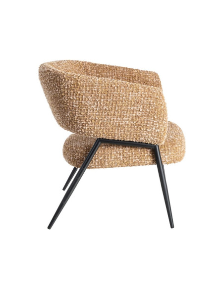 Lot de 2 fauteuils ocre en tissu et métal noir 71x70x75 cm Almarino Ixia - 4