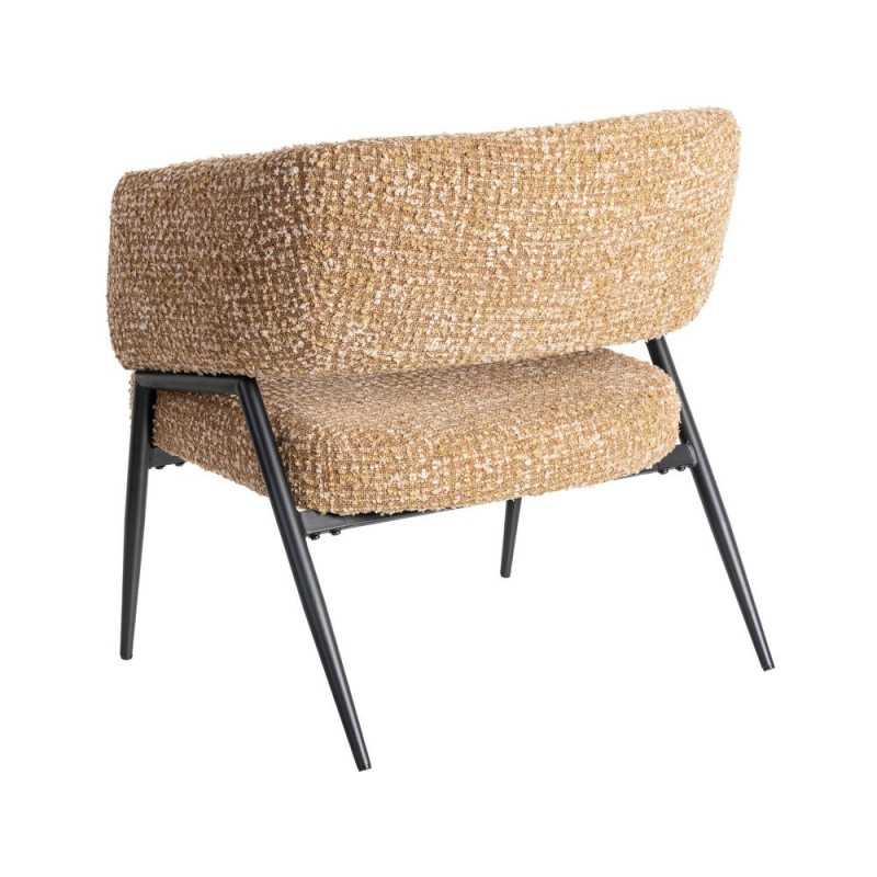Lot de 2 fauteuils ocre en tissu et métal noir 71x70x75 cm Almarino Ixia - 5