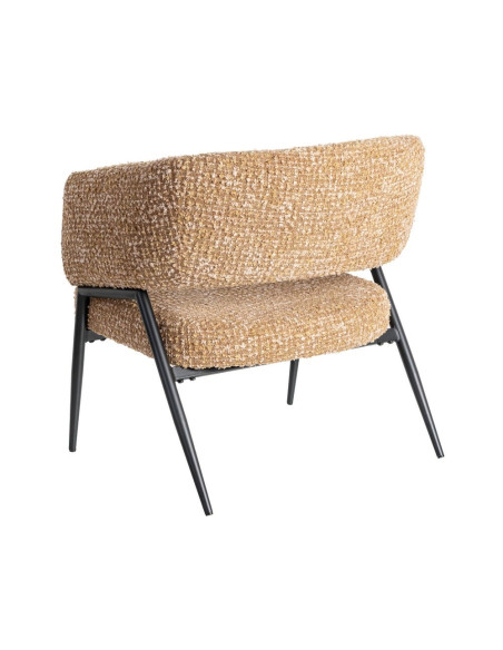 Lot de 2 fauteuils ocre en tissu et métal noir 71x70x75 cm Almarino Ixia - 5