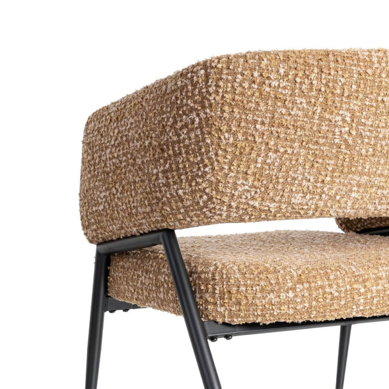 Lot de 2 fauteuils ocre en tissu et métal noir 71x70x75 cm Almarino Ixia - 6