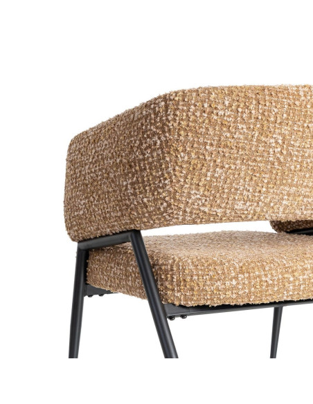 Lot de 2 fauteuils ocre en tissu et métal noir 71x70x75 cm Almarino Ixia - 6