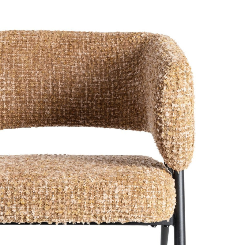 Lot de 2 fauteuils ocre en tissu et métal noir 71x70x75 cm Almarino Ixia - 7