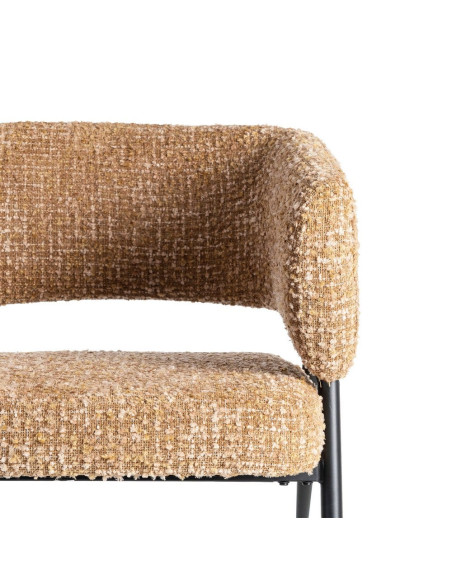 Lot de 2 fauteuils ocre en tissu et métal noir 71x70x75 cm Almarino Ixia - 7