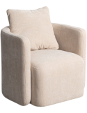 Fauteuil pivotant beige en tissu 76x70x84 cm Delarado