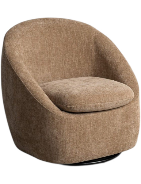 Fauteuil pivotant taupe en tissu 72x63x73 cm Sareloro Ixia - 1