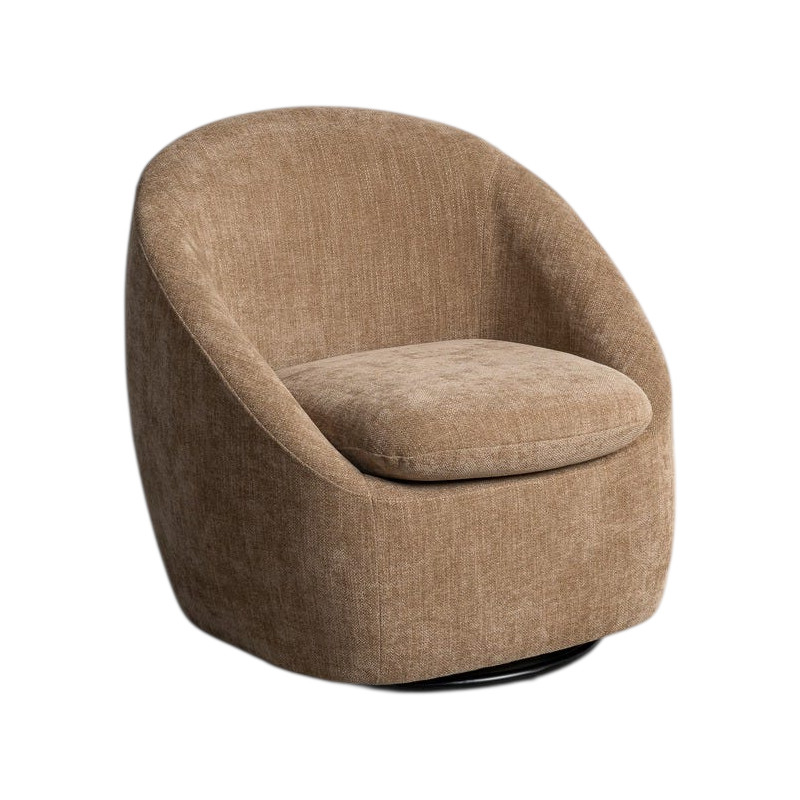 Fauteuil pivotant taupe en tissu 72x63x73 cm Sareloro Ixia - 1