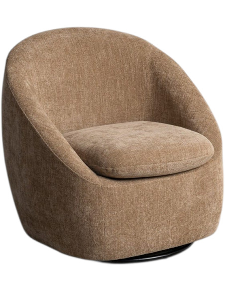 Fauteuil pivotant taupe en tissu 72x63x73 cm Sareloro Ixia - 1