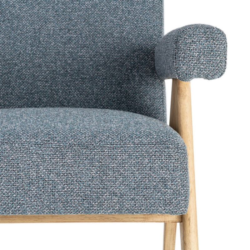 Fauteuil scandinave bleu gris en tissu et bois 74x76x85 cm Lomarero Ixia - 4
