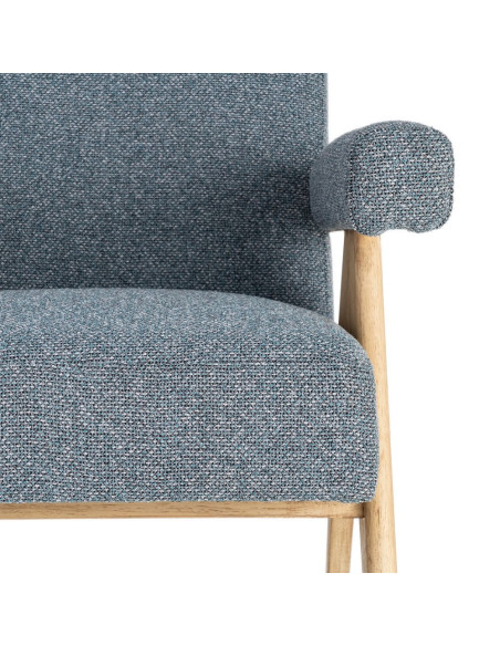 Fauteuil scandinave bleu gris en tissu et bois 74x76x85 cm Lomarero Ixia - 4