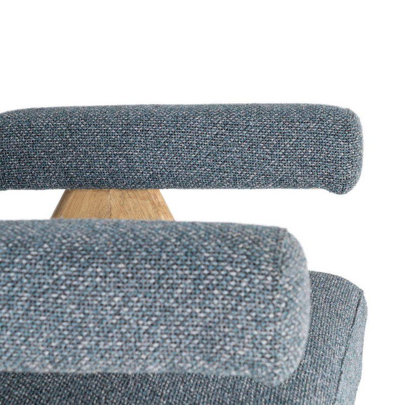 Fauteuil scandinave bleu gris en tissu et bois 74x76x85 cm Lomarero Ixia - 7