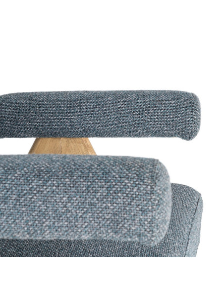 Fauteuil scandinave bleu gris en tissu et bois 74x76x85 cm Lomarero Ixia - 7