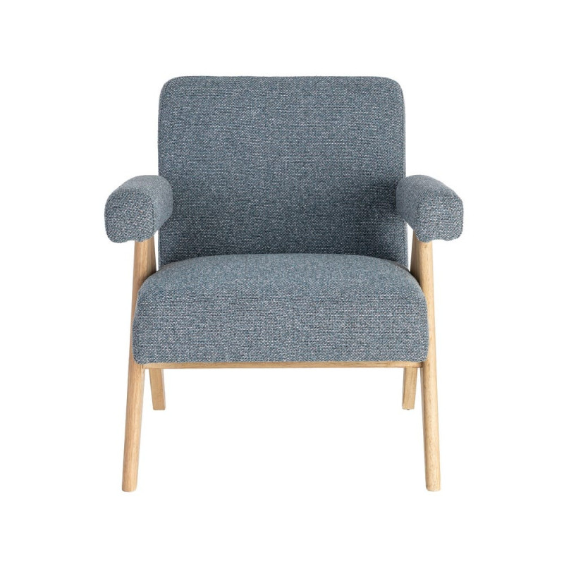 Fauteuil scandinave bleu gris en tissu et bois 74x76x85 cm Lomarero Ixia - 9