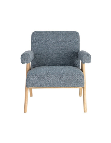 Fauteuil scandinave bleu gris en tissu et bois 74x76x85 cm Lomarero Ixia - 9