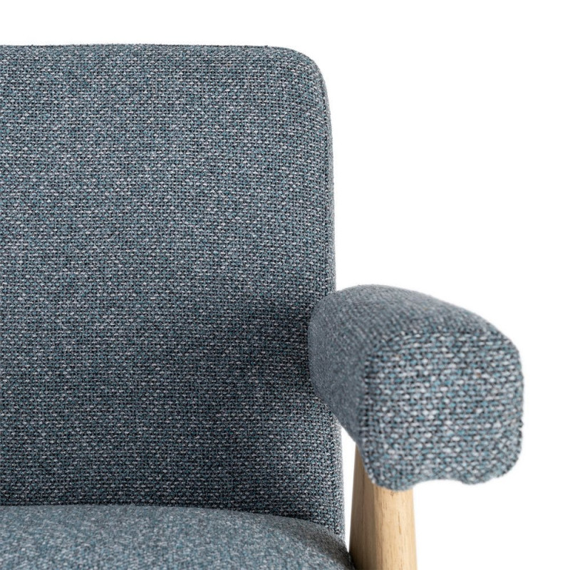 Fauteuil scandinave bleu gris en tissu et bois 74x76x85 cm Lomarero Ixia - 10