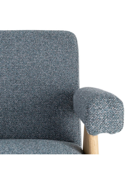 Fauteuil scandinave bleu gris en tissu et bois 74x76x85 cm Lomarero Ixia - 10