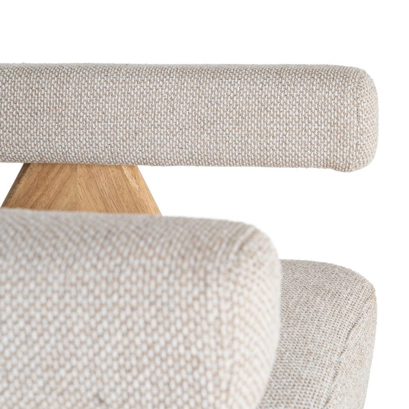 Fauteuil scandinave beige en tissu et bois 74x76x85 cm Lomarero Ixia - 6