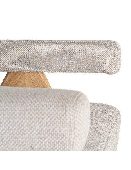 Fauteuil scandinave beige en tissu et bois 74x76x85 cm Lomarero Ixia - 6