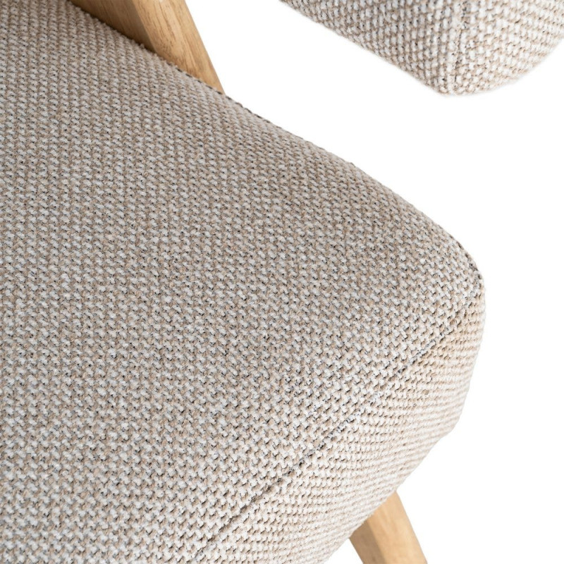Fauteuil scandinave beige en tissu et bois 74x76x85 cm Lomarero Ixia - 10